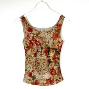Vintage Y2K F.L. Malik floral animal print sleeveless top size S small EUC